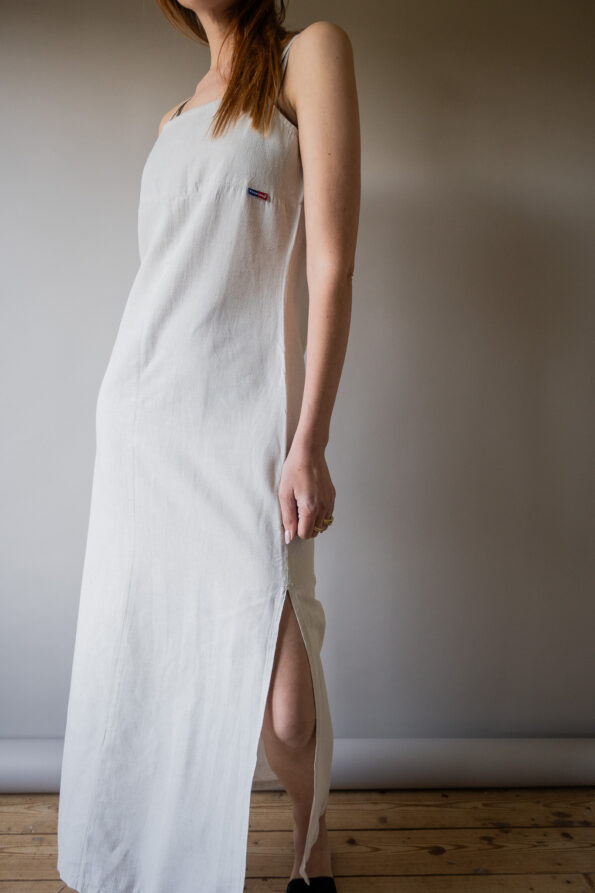 The beige cotton strap dress - Size up to 38 - Image 4