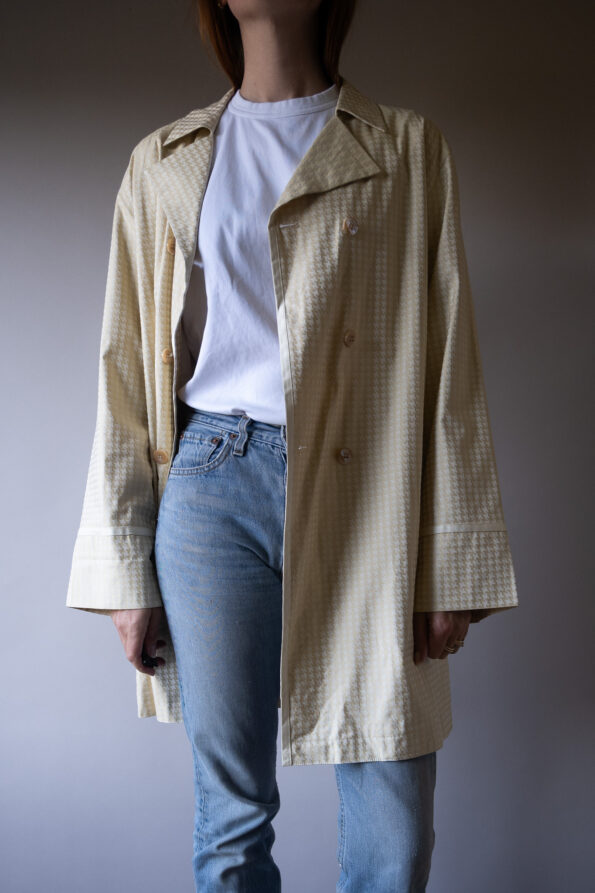 The light yellow pied de poule jacket - Size up to 40 - Image 5
