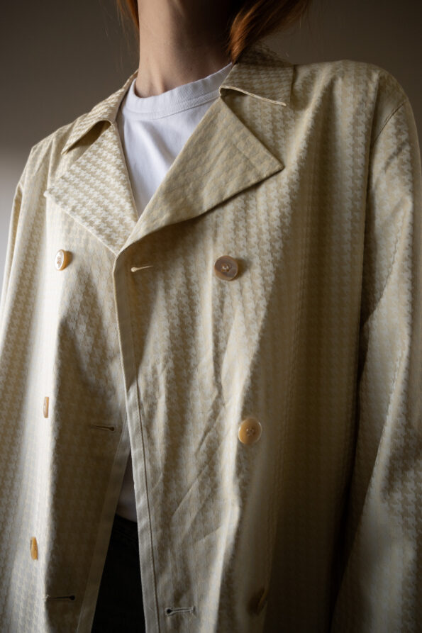 The light yellow pied de poule jacket - Size up to 40 - Image 3
