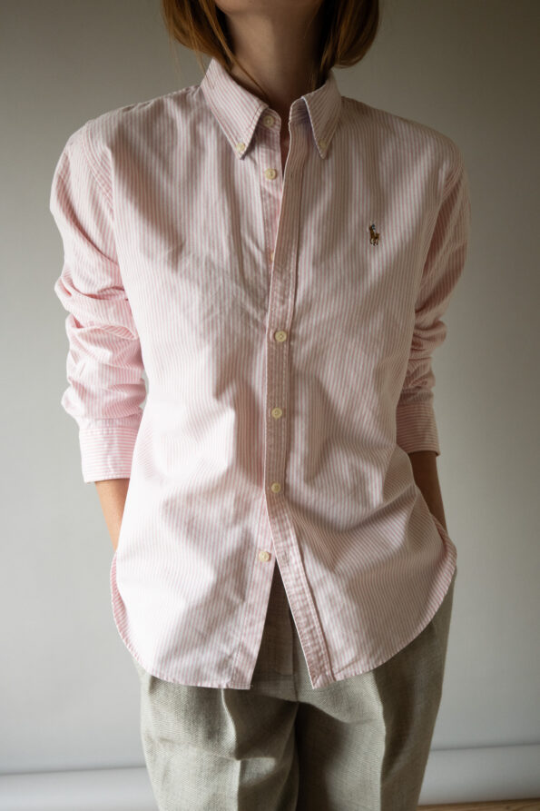 The 100% cotton white and pink Ralph Lauren shirt - Size up to 40 - Image 4
