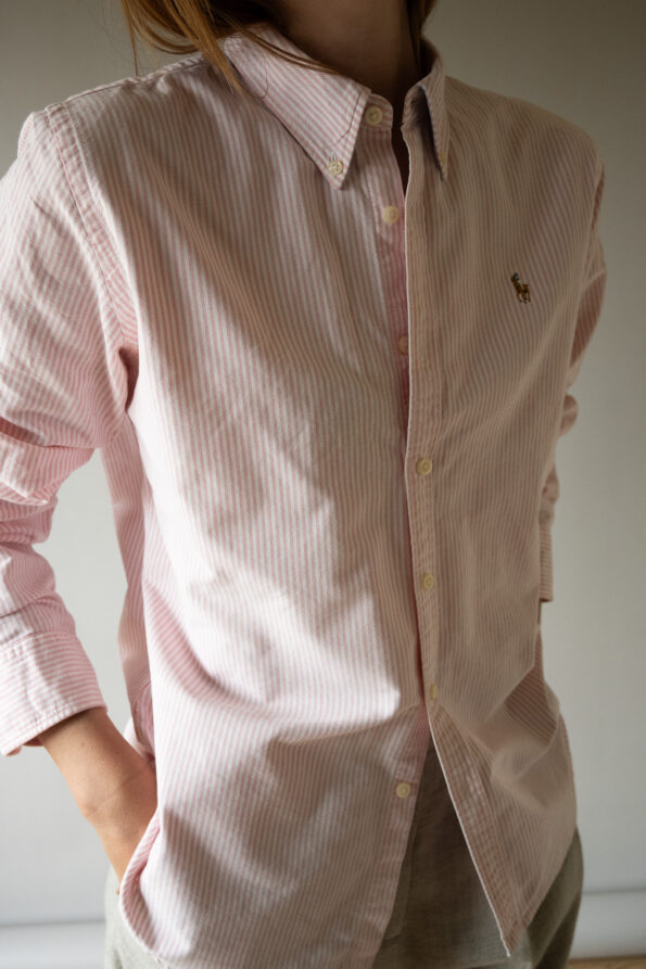 The 100% cotton white and pink Ralph Lauren shirt - Size up to 40 - Image 3