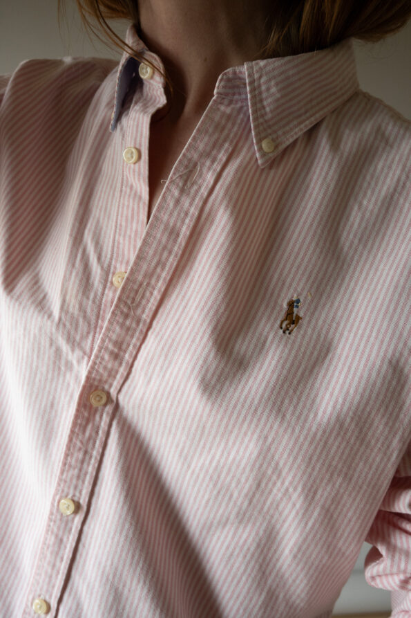 The 100% cotton white and pink Ralph Lauren shirt - Size up to 40 - Image 5