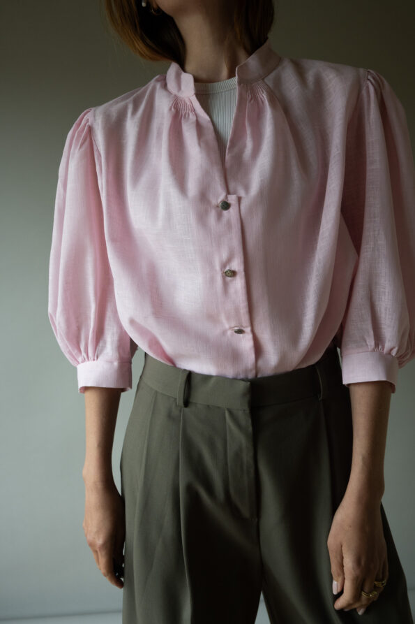 The full sleeve pastel pink 3/4 sleeve blouse - Size up to L - Image 4