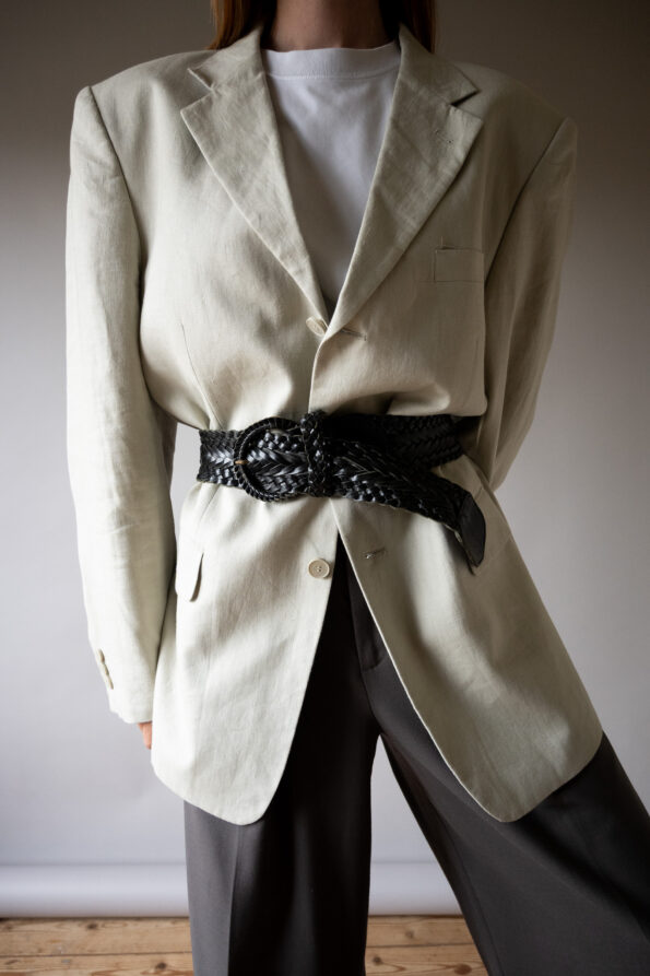 The black braided belt in 100% leather - One size fits all - Image 3