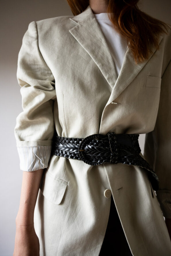 The black braided belt in 100% leather - One size fits all - Image 2