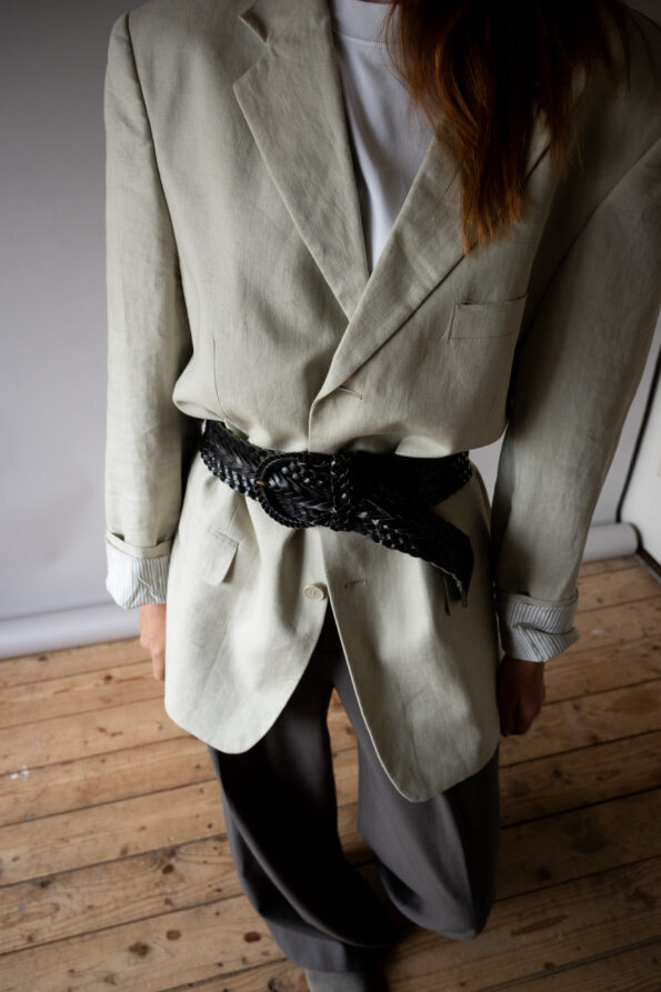 The black braided belt in 100% leather - One size fits all - Image 4