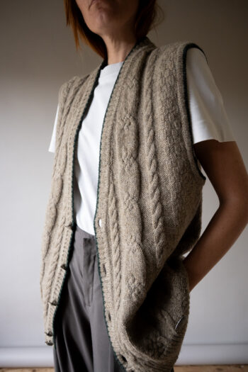 The cable knitted wool Spencer - Size up to XL