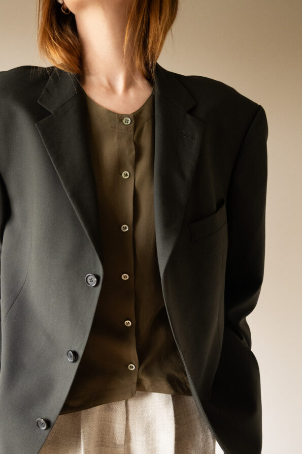 The deep green wool blazer - Size up to 40 - Image 3