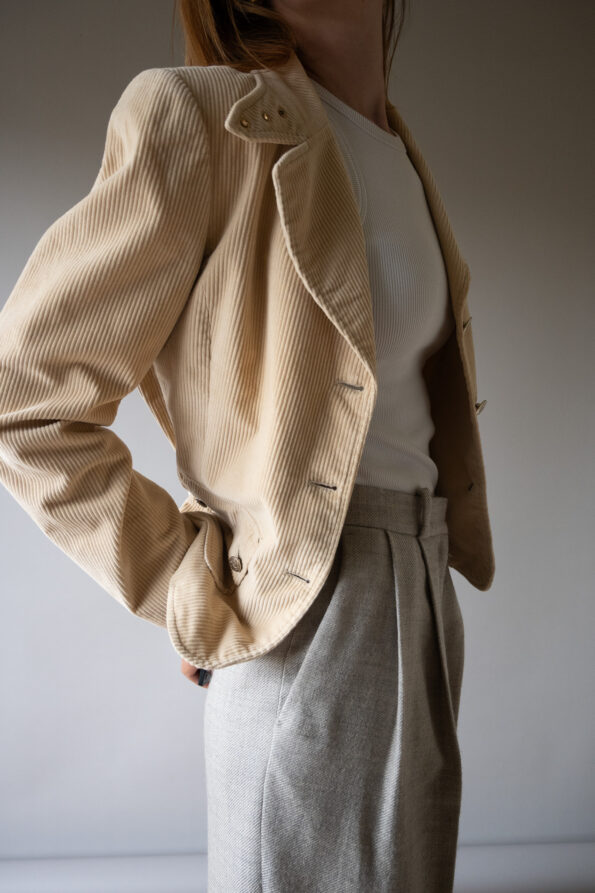 The corduroy MAXMARA blazer in cream - Size up to M - Image 2