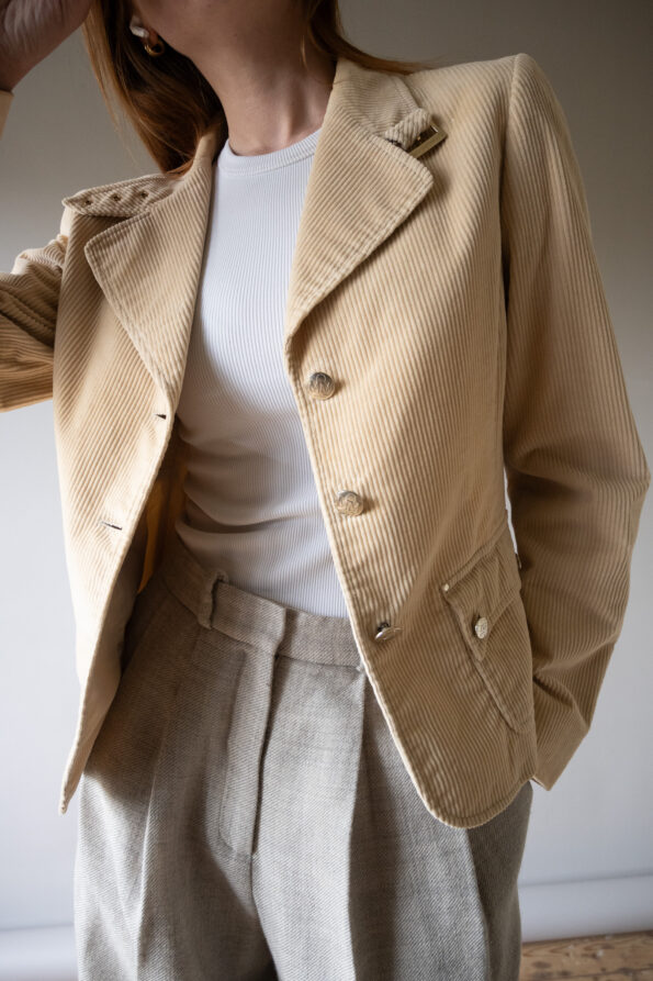 The corduroy MAXMARA blazer in cream - Size up to M - Image 8