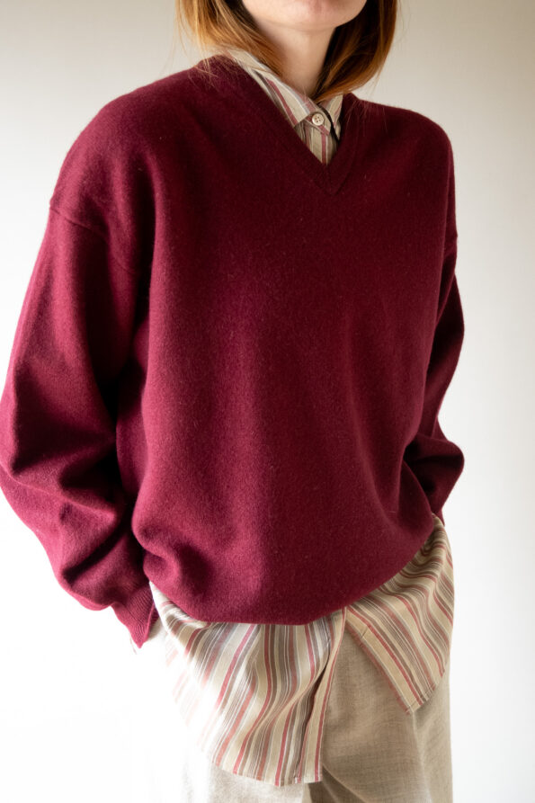 The Burgundy knit in 100% wool - Size up to 40 - Image 3