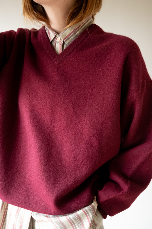 The Burgundy knit in 100% wool - Size up to 40 - Image 2