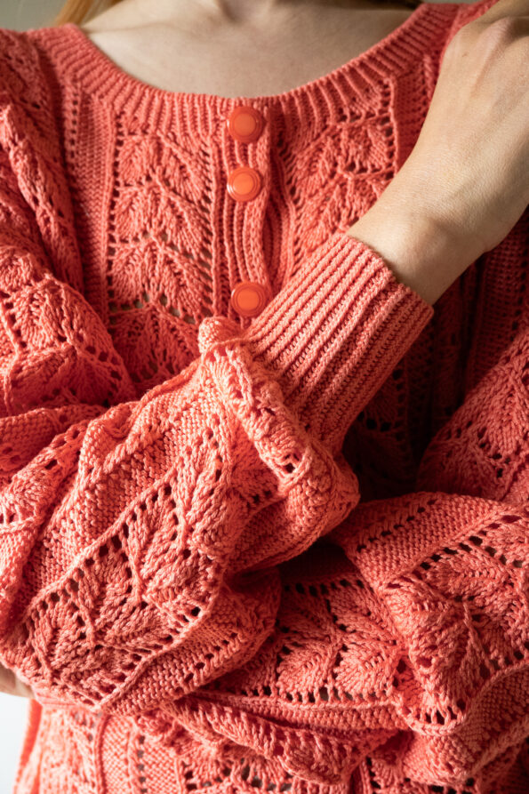 The cotton coral ajour cardigan - Size up to L - Image 6