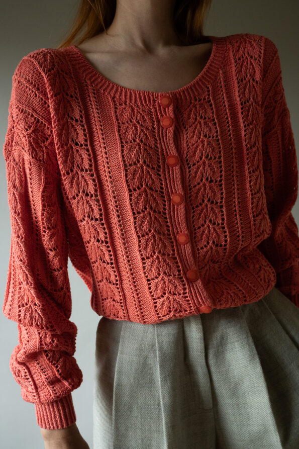The cotton coral ajour cardigan - Size up to L - Image 7