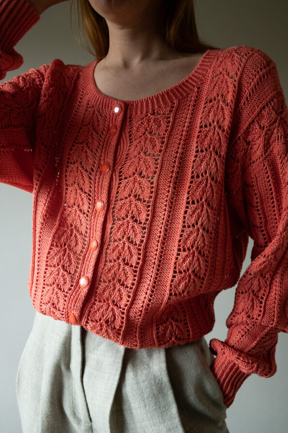 The cotton coral ajour cardigan - Size up to L - Image 8