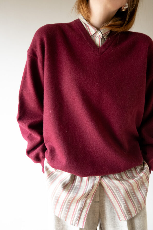 The Burgundy knit in 100% wool - Size up to 40