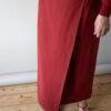 The brique red overlap skirt in linen blend - Size up to 38 - Image 4