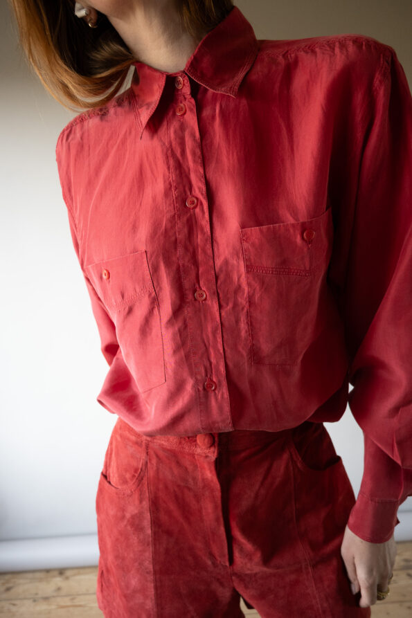 The red silk shirt - Size up to 40 - Image 2