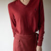 The brique red overlap skirt in linen blend - Size up to 38 - Image 2