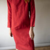 The 100% linen bright red dress - Size up to 36