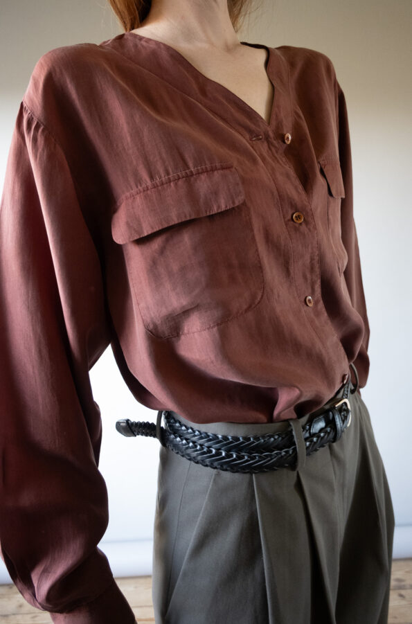 The brique red 100% silk blouse - Size up to 38 - Image 4