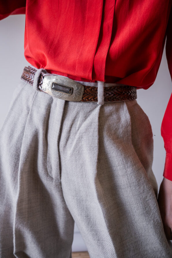 The big buckle leather belt - One size - Image 2