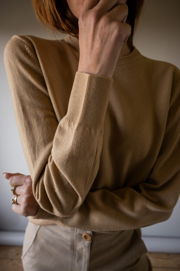 The beige jumper in fine knitted wool - Size up to 38 - Image 4