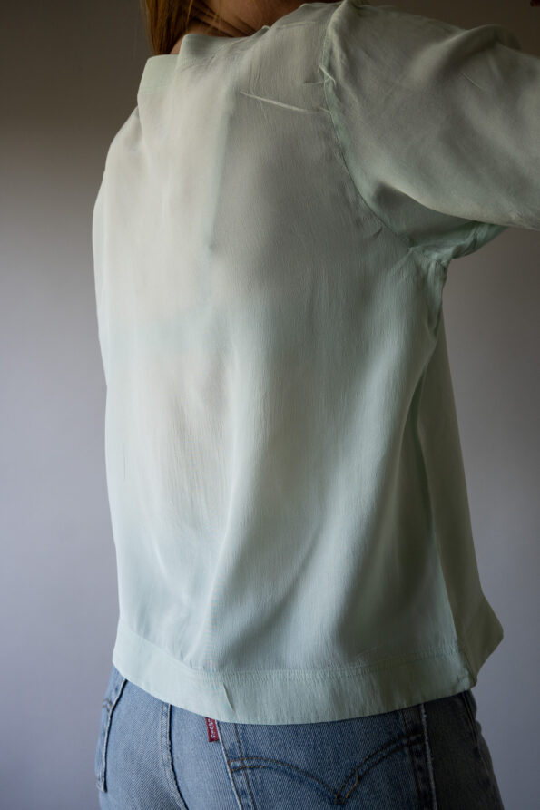 The 100% silk mint blouse - Size up to M - Image 4