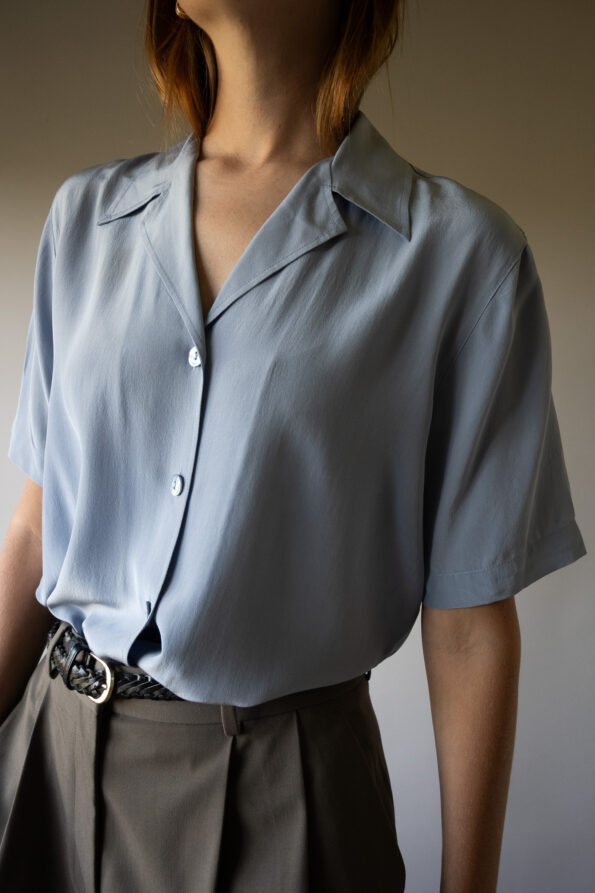 The sky blue 100% silk blouse - Size up to 38 - Image 5