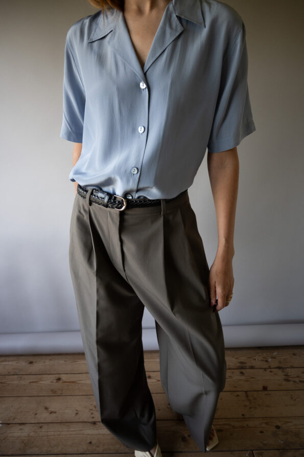 The sky blue 100% silk blouse - Size up to 38