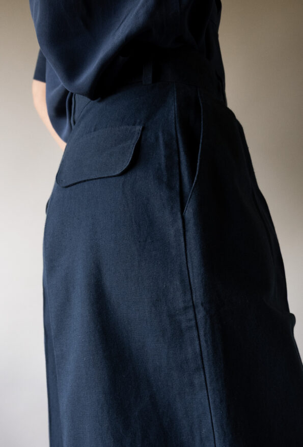 The navy linen blend bermuda - Size up to XS - Image 6