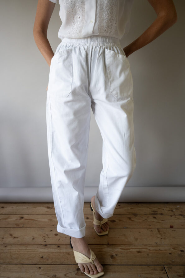 The crisp white cotton pant - Size up to S