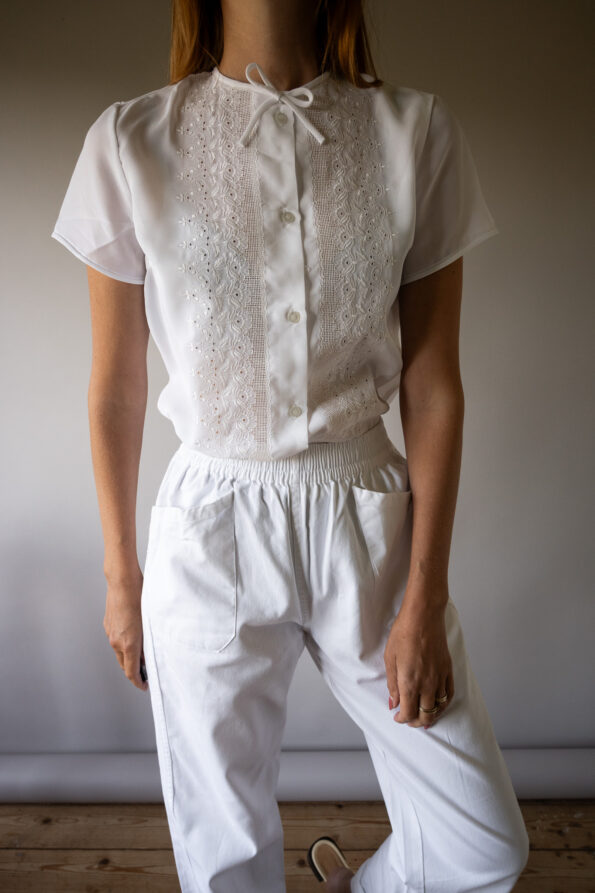 The embroidered 1950’s blouse - Size up to S - Image 5