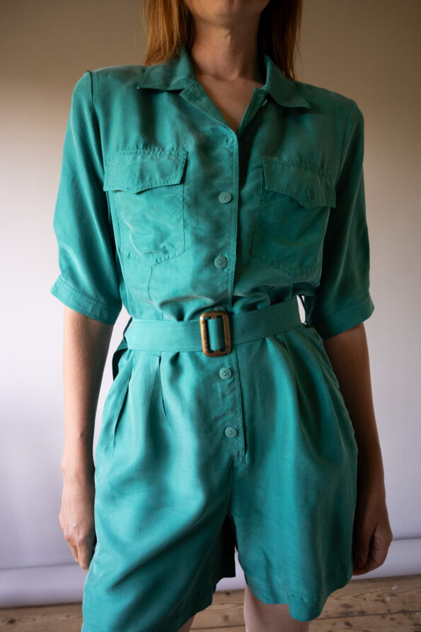 The aqua 100% silk jumpsuit - Size up to 36 - Image 4