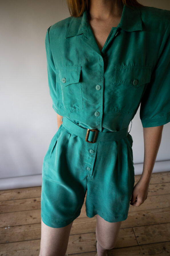 The aqua 100% silk jumpsuit - Size up to 36 - Image 3