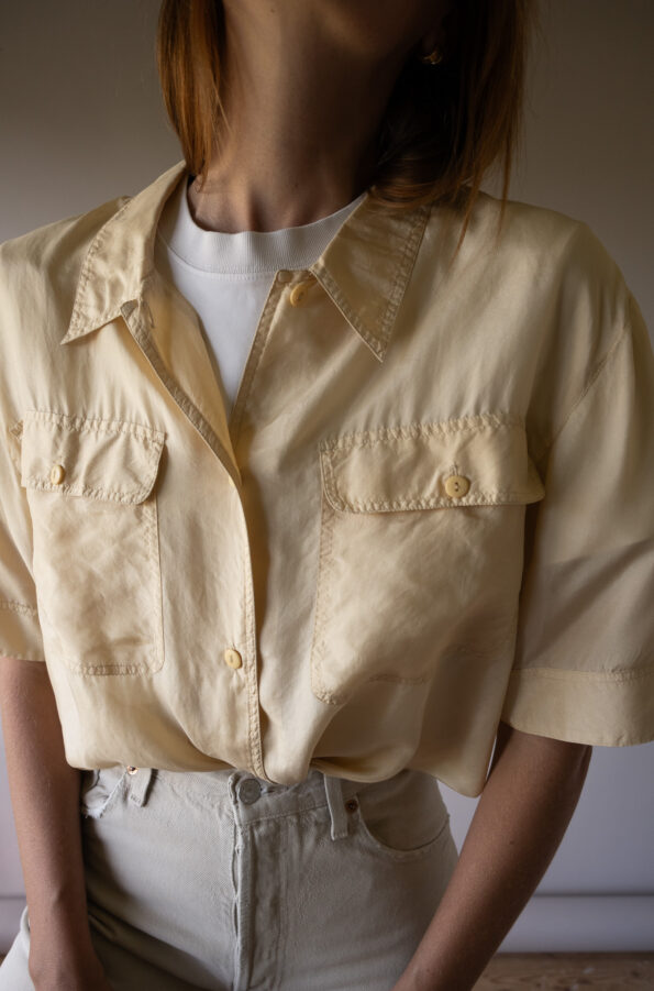 The cream 100% silk blouse - Size up to XL - Image 2