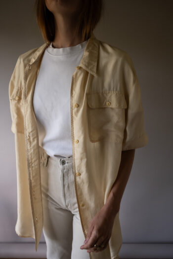 The cream 100% silk blouse - Size up to XL