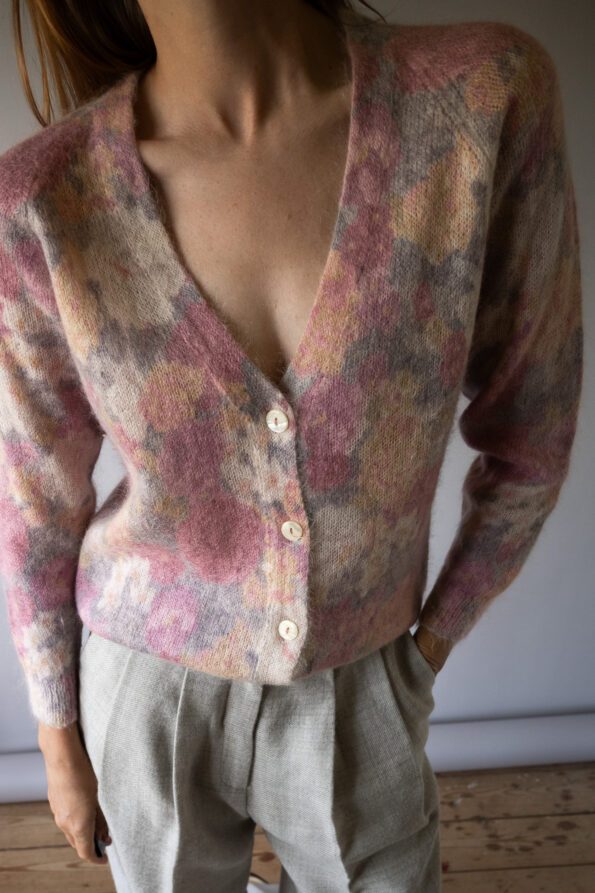 The allover printed wool cardigan - Size up to M