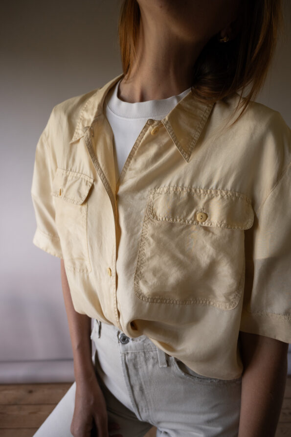 The cream 100% silk blouse - Size up to XL - Image 4