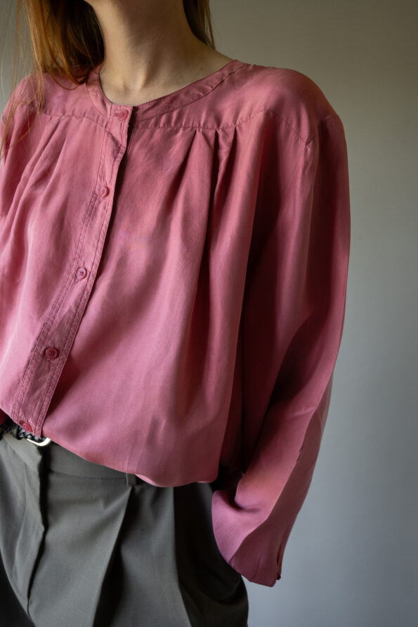The 100% silk pink shirt - Size up to 42