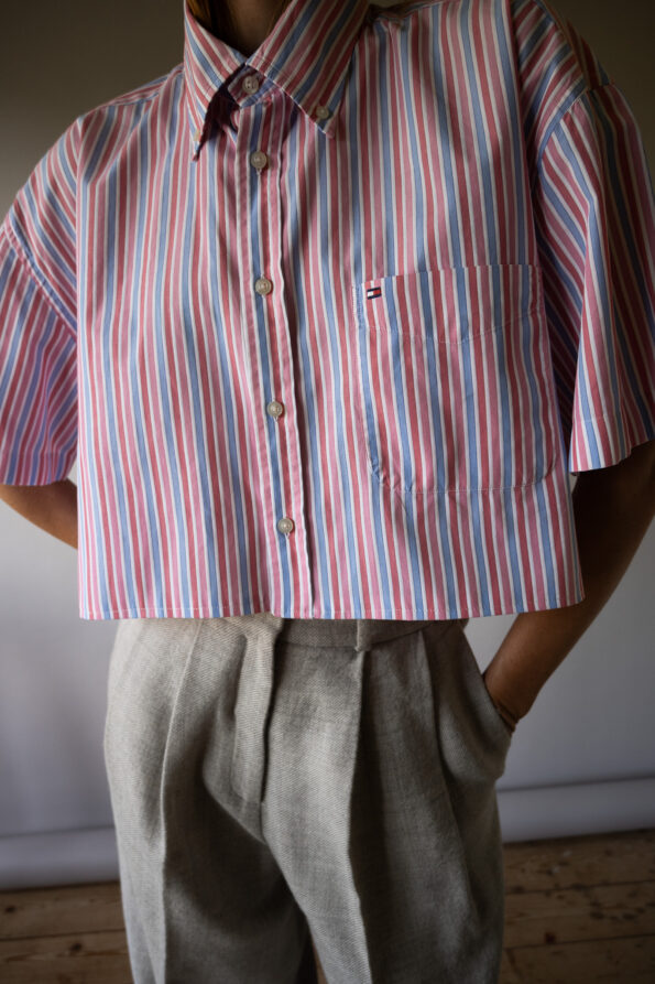&II upcycled: The cropped pink striped shirt - Size up to L - Image 4