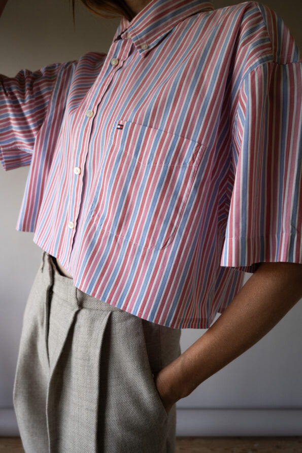 &II upcycled: The cropped pink striped shirt - Size up to L - Image 3