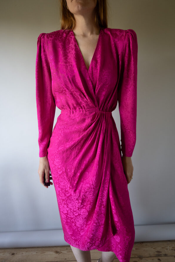 The 100% silk pink jacquard dress - Size up to 36 - Image 5