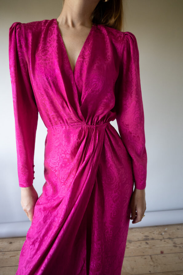 The 100% silk pink jacquard dress - Size up to 36 - Image 7