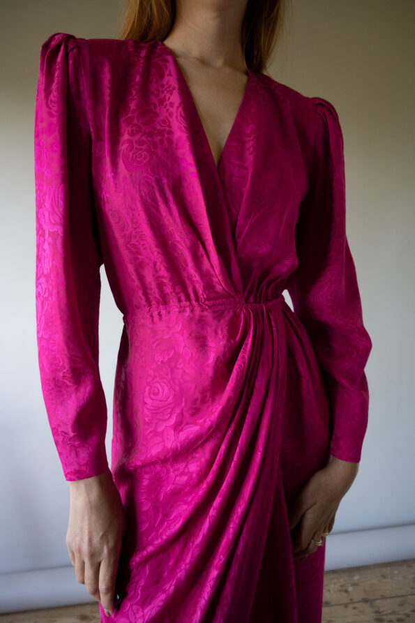 The 100% silk pink jacquard dress - Size up to 36 - Image 9