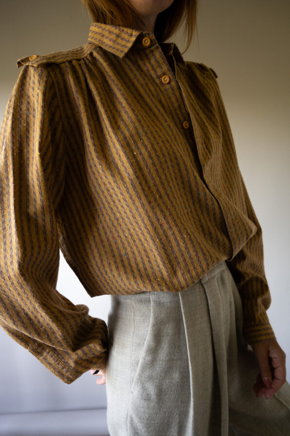 The jacquard ochre yellow detailed shirt - Size up to 40 - Image 5