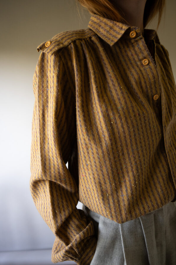 The jacquard ochre yellow detailed shirt - Size up to 40 - Image 6