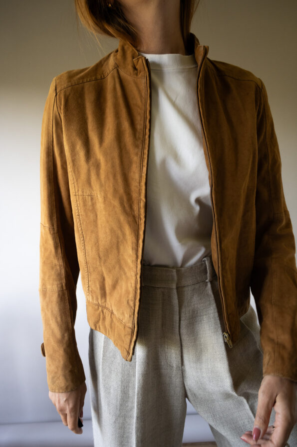 The minimalistic suede zip jacket - Size up to S - Image 4