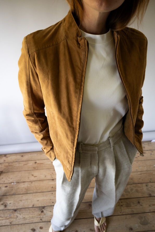 The minimalistic suede zip jacket - Size up to S - Image 5