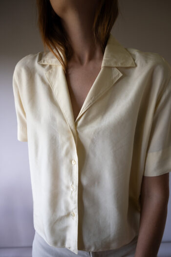 The 100% silk cream boxy fit blouse - Size up to 38